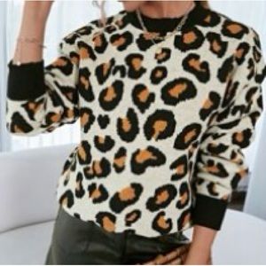 All over pattern drop shoulder sweater